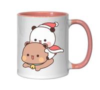 Bubu Dudu Tasse à thé et café en céramique Motif Merry Christmas Rose