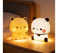 Bubu Dudu Veilleuse Panda, Veilleuse Enfant, Veilleuse Tactile Bebe Maternité, Veilleuses LED Rechargeable, Silicone Lampe de Chevet Tactile, pour Enfants Adulte Chambre Décoration Nouveau-né Cadeau