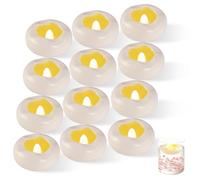 Bubuny LED Bougie Flottante Sans Flammes 12 PCS, Blanc Chaud Flottantes étanches, Batterie éTanche LumièRes De Thé Led Flotter Sur L'Eau Pour Mariage Piscine, Salle de Bain, Décoration de Table