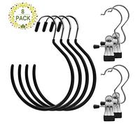 Bubuyun 8 PCS Cintre Écharpe, Porte Foulard Cintre Cravate Cintre Foulard Anneaux Rangement Foulard Porte Cravate Porte Écharpe pour Écharpes Cravates Ceintures Chapeau(Noir)