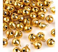 BUBY 60 Pièces Clochettes Grelot, 12mm Clochette Chien en Or Mini Grelots Cloches en Métal pour la Décoration Noël, décorer Le Mariage, Maison Fête Bricolage, DIY Bijoux Artisanat