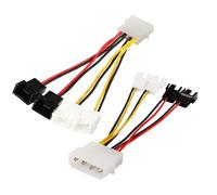 BUBY-Câble De Connecteur De Ventilateur 4 Broches Molex À 4 Broches (Alimentation Des 4 Ventilateurs À Partir De 1 Connexion Molex!) 2X12V/2X5V Pour Les Ventilateurs De Châssis Pc Cpu (2 Pack)