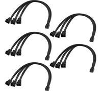 BUBY-Séparateurs De Ventilateur Ordinateur Pwm Câble, 4 Broches 3 Broches Pc D'Alimentation D'Extension De Ventilateur À 1 À 3 Convertisseur, 5 Pièces