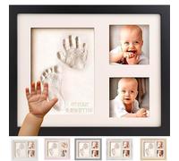 Bubzi Co Empreint Bébé Cadeau Bebe Garcon Platre Bebe, Argile Blanche Non Toxique, Souvenir Personnalisé Pour Décoration Chambre Bébé,Cadeau Original Naissance-Cadeau Naissance Liste (Jet Black)
