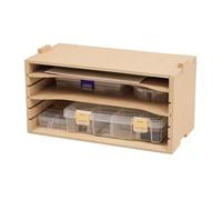 Bucasso Boîte de rangement pour outils de modélisme en bois, organisateur de peinture pour maquettes en MDF, support pour peinture, porte-pinceaux/outils adapté aux outils Tamiya et Gundam, GK5