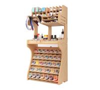 Bucasso Étagère à peinture pour maquettes en plastique Organisateur d'outils pour maquettes MDF Étagère à peinture Ciseaux/Pincettes/Rangement de peinture Établi tout-en-un pour maquettes GK SY