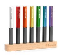 Bucasso Model Scriber, 7-Piece Tungsten Steel Blade Scribing Tool Set 0.075/0.1/0.125/0.15/0.2/0.3/0.5mm, with Wooden Stand for Modeling Hobby, RG Scale Model, Gundam Model Kit, Plastic Models