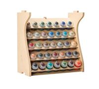 Bucasso Organisateur de peinture pour modélisme en bois, support de peinture en MDF pour 35 bouteilles de peinture, support de peinture pour l'artisanat adapté à Tamiya/Vallejo/Citadel, GK11