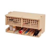 Bucasso rack de rangement d'outils pour kit de modélisme en bois avec 100 trous, organisateur de pinceaux/peinture avec matériau MDF, porte-pinceaux/outils, adapté aux outils Tamiya/Gundam, GK6