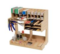 Bucasso Rack d'organisation pour kit de modélisme en bois avec matériau MDF, support de peinture, support de tournevis/pinceau, pour peintures et outils Tamiya, GK1