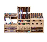 Bucasso support de rangement pour outils de maquette en bois, support de rangement pour peinture avec matériau MDF, rangement pour pinceaux/tournevis, adapté aux outils de maquette Tamiya Gundam, GK10