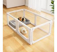 BUCATSTATE Cages en acrylique pour cochon d'Inde - 40 cm de haut, 7,8 m² - Grand parc pour cochon d'Inde - Cage d'intérieur sans outils - Parc avec porte pour lapins, cochons et poussins (120 x 61 x