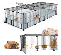 BUCATSTATE Cages pour cochons d'Inde pour 2, parc à 20 panneaux avec tapis imperméable, cage à lapin en métal pour hérissons, cailles, poules (142,2 x 61 x 30,5 cm (L x l x H)