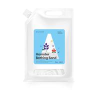 BUCATSTATE Sable de hamster avec bec verseur, 3 kg de sable de chinchilla naturel, sable de bain du désert sans poussière, sable à litière pour hamster gerbille (parfum végétal)