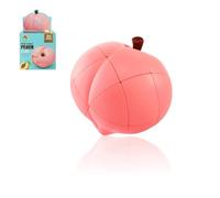 Bucaxit Cube de Vitesse,1:1 Fruit Speed Cube 3x3 Stickerless Forme Spéciale Pêche Professionnel Jouets Puzzle Séquentiel 3D Casse-tête pour Amateurs D'énigmes (Peach)