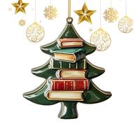 Buchanhänger für den Weihnachtsbaum - 2D-Hängedekorationen aus Acryl, Mini-Buchanhänger für Zuhause, Büro, Bibliothek, Bücherregal | Kreative Weihnachtsdekoration für Lehrer, Leseratten, Schüler und P
