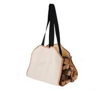 Bûche en toile pour sac de transport avec poignées renforcées pour un transport pratique du bois de chauffage et des bûches de bois (beige)