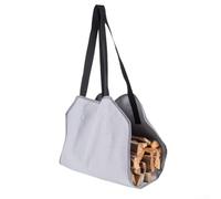 Bûche en toile pour sac de transport avec poignées renforcées pour un transport pratique du bois de chauffage et des bûches de bois (gris)