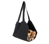 Bûche en toile pour sac de transport avec poignées renforcées pour un transport pratique du bois de chauffage et des bûches de bois (noir)