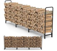 Bûche Extérieur Bois Jardin - 344.9x117x35cm Rangement Bûche Charge 408kg Serre Bûche XXL