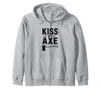 Bûcheron Amusant Kiss My Axe Sweat à Capuche