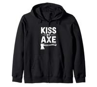 Bûcheron Amusant Kiss My Axe Sweat à Capuche