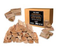 Bûches de bois de hêtre décoratives sans écorce 20 kg bois de cheminée bois de BBQ