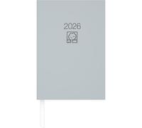 Buchkalender grau 2026 - Bürokalender 14,5x21 - 1T/1S - Blauer Engel - Kartoneinband - Halbstundeneinteilung 7-22 Uhr - 876-0703-1