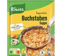 Buchstaben Suppe - Soupe Allemagne pour une préparation Rapide Sans Additifs, Soup au lettre - 3 portions - Mélange prête en un instant - Compatible avec Knorr Suppenliebe - 82g