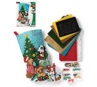 Bucilla 89251E Kit de chaussettes en feutre Motif chiens de Noël Multicolore 45,7 cm
