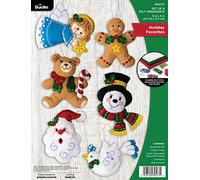 Bucilla Felt Ornaments Applique Kit Set of 6-Holiday Favorites - 89577E