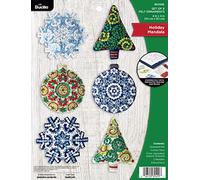 Bucilla Felt Ornaments Applique Kit Set Of 6-Holiday Mandala