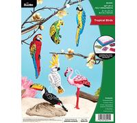 Bucilla Felt Ornaments Applique Kit Set Of 6-Tropical Birds