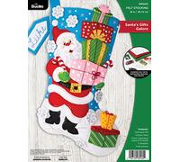 Bucilla Felt Stocking Applique Kit 18" Long-Santa's Gifts Galore -89560E