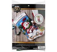 Bucilla Nordic Snowman Bas, Feutre, Bleu, Blanc, Rouge, 18" Felt stocking kit