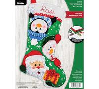 Bucilla Kit de fabrication de chaussettes en feutre de 45,7 cm - Motif curieux de Noël - Parfait pour les loisirs créatifs