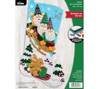 Bucilla Kit de fabrication de chaussettes en feutre de 45,7 cm, nains en déplacement, parfait pour les loisirs créatifs