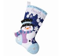 Bucilla, Let It Snow 89584E Kit de fabrication de chaussettes en feutre 45,7 cm Parfait pour les loisirs créatifs