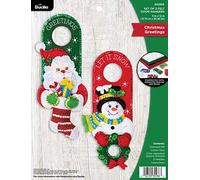 Bucilla Lot de 2 crochets de porte en feutre pour Noël - En coton
