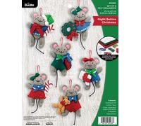 Bucilla Lot de 6 appliques décoratives en feutre La nuit avant Noël