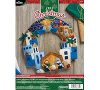 Bucilla Town of Bethlehem Kit d'appliques en Feutre pour Couronne Multicolore 29,84 x 22,86 x 4,57 cm