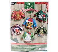 Bucilla Ugly Sweater Ornaments Kit d'appliques en Feutre Multicolore 29,89 x 22,86 x 4,57 cm