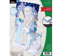 Bucilla, Winter Wonderland 89540E Kit de fabrication de chaussettes en feutre 45,7 cm