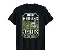 Buck Deer Hunting Hunter Jesus Faith Vintage Deer Hunting in T-Shirt