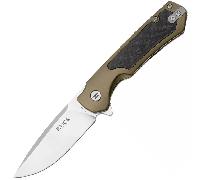 Buck Stinger Satin D2 Aluminium Vert Incrustation Carbone Framelock BU-0714GRS