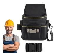 Bucket Boss Sac à outils banane - Sac à outils multifonction compact avec fermeture rapide | Étui électricien en tissu Oxford résistant aux déchirures pour projets de toiture électrique
