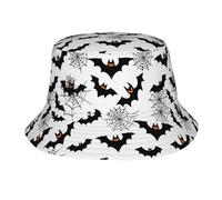 Bucket Hat Dessin Animé Halloween Chauve-Souris Toile D'Araignée Emballable Chapeau Bob Élégant Chapeau De Pêcheur pour Disco Pêche Camping
