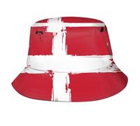 Bucket Hat Joli Drapeau Danois du Danemark Emballable Chapeau Bob Duveteux Chapeau De Pêcheur pour Disco Adolescents Voyage