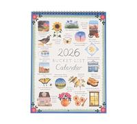 Bucket List Calendar 2026 Calendrier mural d'inspiration saisonnière, calendrier mensuel en, calendrier familial décoratif pour enseignants, écoles, familles et étudiants 28,5 x 21 cm