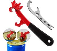 Bucket Opener, Non-Slip Barrel Wrench with Ergonomic Grip, Red, 2-Piece Lid Opening Tool for Kitchen, Industrial Use, Outdoor Travel, Camping, Paint Buckets, Food Storage
